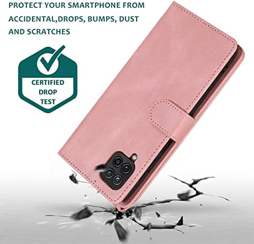 Kompatibilis a Samsung Galaxy A12/M12 Tárca Esetben Edzett Üveg kijelző Védő fólia Cipzáras Bőr Flip Cover Kártya Tartóját