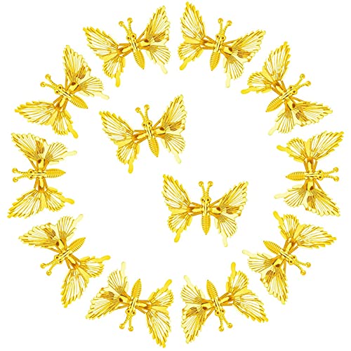 3D Pillangó Haj Klipek Arany Fém Mozgó Pillangó Haj Hajcsat Haj Bilincsek Csapok Karmok Klipek Aranyos Pillangó Hajformázó