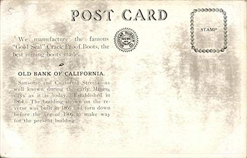 A régi Bank of California San Francisco, CA Eredeti Antik Képeslap