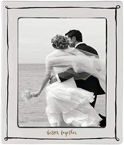 Lenox Kate Spade New York-i Esküvői Buli, 8 x 10 Esküvői Kép JOBB, ha EGYÜTT Fehér Fekete Porcelán Új box