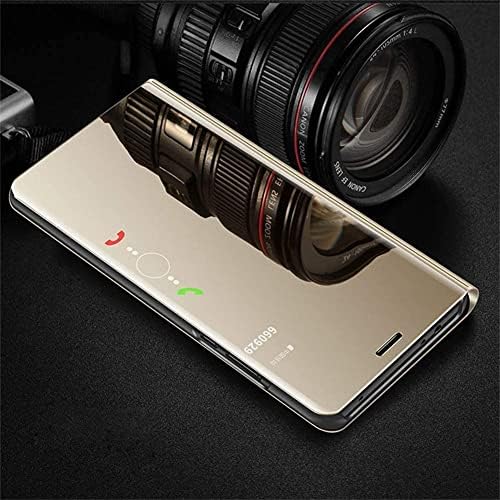 MEIKONST Galaxy Note 10 Plusz az Esetben,PU Tükör Flip Ultra Slim Cover Karcolásálló Tisztán Ablak, Beépített Állvány Teljes