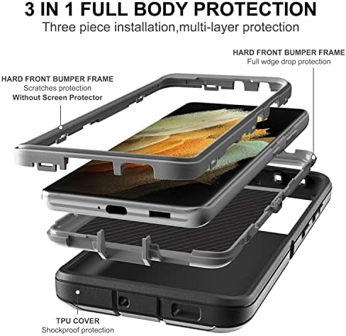 HONG-AMY a S21 Ultra Esetben Samsung Galaxy S21 Ultra Esetben a Saját Gyógyító Rugalmas TPU Screen Protector [2 Csomag],