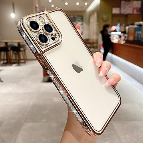 Teageo iPhone 13 Pro Max-Ügyben [Crystal Clear] Édes Nők, Lányok, Csillogó Minta Telefon Esetében Szilikon Teljes Kamera