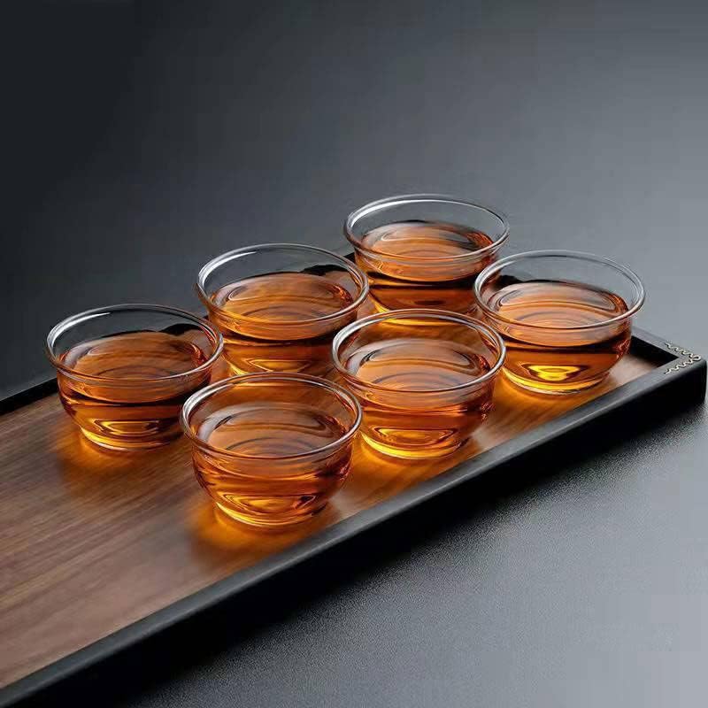 HonHeam Kínai Tea Kóstoló Pohár, Kis Üveg Teáscsésze Kung Fu Csésze Tea Tál, Csésze Készlet 6, Mini Víz Dobon Zöld Tea, Oolong,