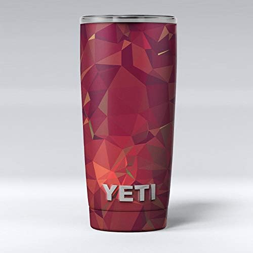 Design Skinz Piros Geometriai V2 - Bőr Matrica Vinil-Wrap Készlet Kompatibilis A Yeti Rambler Hűvösebb Pohár Csésze