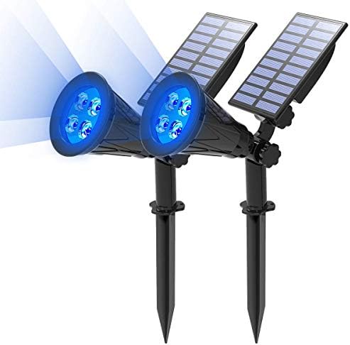 A T-NAP Kék Napelemes fényszóró, Külső, LED-es Napelemes Táj Reflektorok Vízálló Automatikus BE - /Kikapcsolása Napelemes