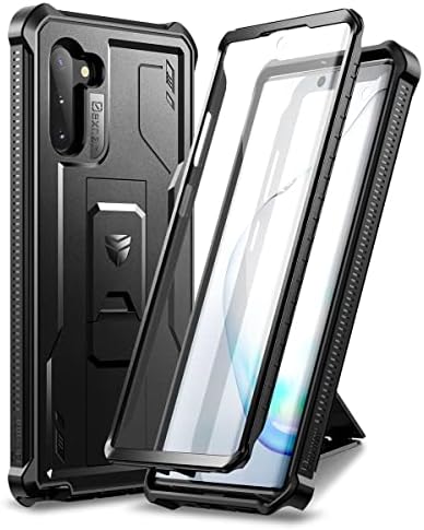 Dexnor Samsung Galaxy Note 10 Esetben, [Beépített képernyővédő fólia, illetve Állvány] Nehéz Katonai szintű Védelem Ütésálló