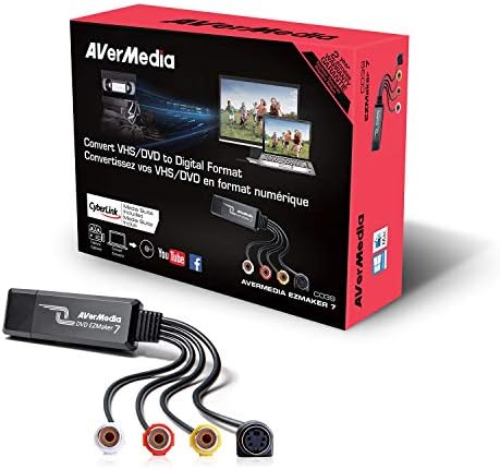 AVerMedia EZMaker 7, USB Video Capture Kártya , Analóg-Digitális Rögzítő, RCA Kompozit, VHS DVD-re, S-Video, Támogatja a