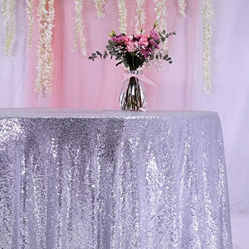 120 Kerek Csillogó Ezüst Flitteres terítő Sequin Asztalt, Ruhát,Tortát, Sequin Abrosz, Sequin Ágynemű Esküvő