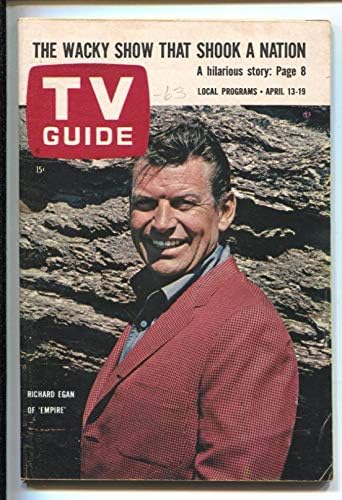 A TV Guide 4/13/1963-Birodalom-Richard Eagan borító-Illinois-Nincs címke-újságos copy-FN