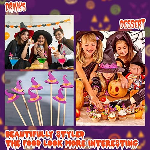 200 Db Halloween Muffin Toplisták Dekoráció Varázsló Kalap Cupcake Fogpiszkáló a Halloween Party Dekor, Torta Dekoráció