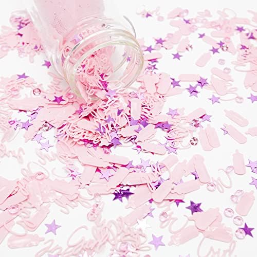 Babaváró Konfetti-Rózsaszín baba üveg strasszos csillag baba-Táblázat Konfetti baby shower díszek a Nemek közötti Mutatják
