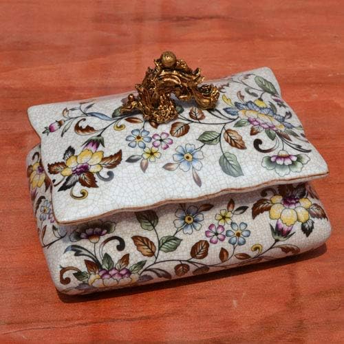 Anncus Newman Miley Európai Kert festett kerámia retro klasszikus, dekoratív lakberendezési dekorációs kézműves box - (Szín: