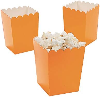 Szórakoztató Express Mini Orange Popcorn Dobozok (24pc) - Party Kellékek - Konténerek & Dobozok, Papír Dobozok - 24 Darab