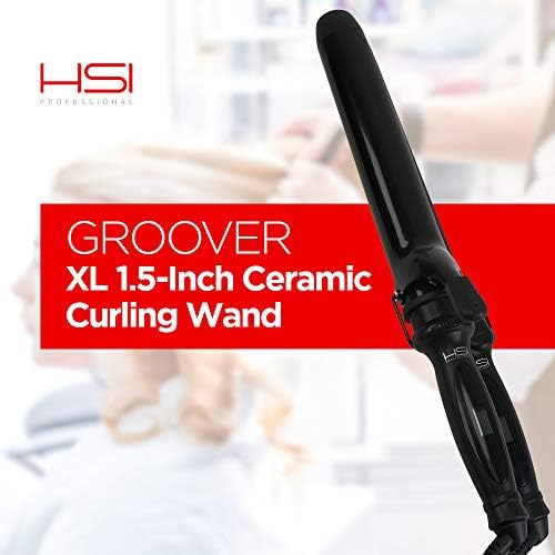 HSI Szakmai Groover XL 1.5 Inch-es Digitális LCD Kerámia hajsütővas Pálca - Ionic Tourmaline Hordó Hajsütővas & Fodrász Vas