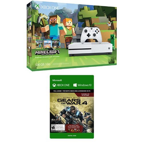 Xbox S 500GB Minecraft Csomag, valamint a Gears of War 4 Ultimate Edition, Digitális