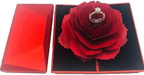 TOBABYFAT 3D-s Rózsa Gyűrű Doboz Pop-Up Nyíló Virág Eljegyzési Gyűrűt Doboz Esküvő, Eljegyzés, Ékszer Tároló Birtokos Esetben