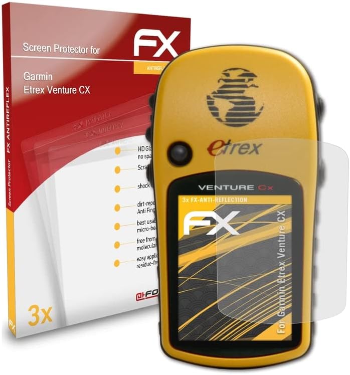 atFoliX képernyővédő fólia Kompatibilis Garmin Etrex Venture CX Képernyő Védelem Film, Anti-Reflective, valamint Sokk-Elnyelő