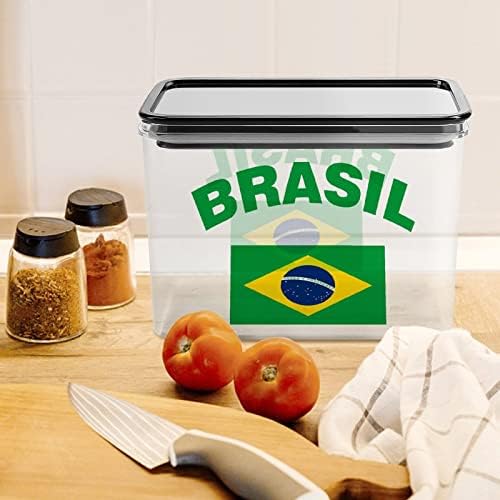 Zászló Brazília Tároló Konténerek, Átlátszó Műanyag Doboz Fedeleket Újrafelhasználható Ládákat a Konyhában, Snack Gabona,