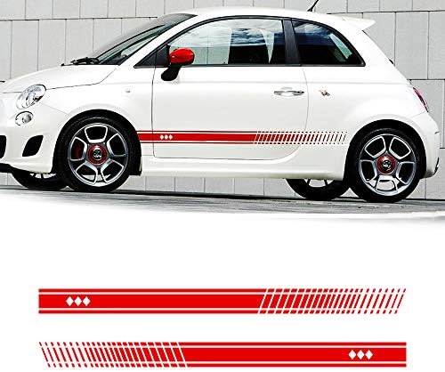 Alkalmas a Fiat 500 ABS Műanyag Autó Sport Csíkok Ajtó Panel Matrica karosszéria Matrica Oldalon Csík Matrica Hood Matrica