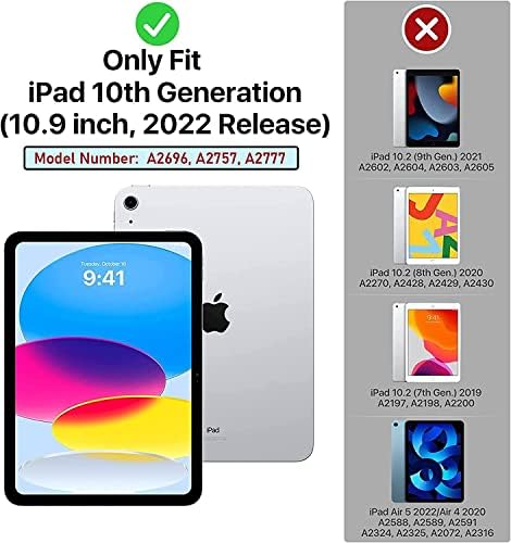 SUPLIK iPad 10 Generáció Esetében Gyerekek, az Új iPad 10.9-es 2022 Esetben a Képernyő Védő, Tartós, Ütésálló Kezelni Állni