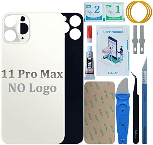 LOZOP hátlap Üveg Csere (No Logo) iPhone 11 Pro Max a Repir Eszközök, Felhasználói Kézikönyv, majd Vissza Üveg Ragasztó (Ezüst)