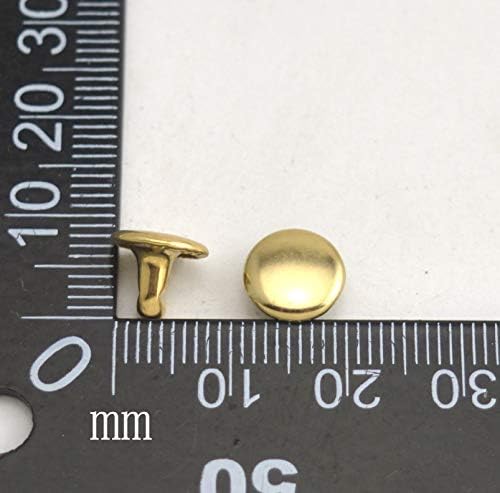 Wuuycoky Fény Arany Kettős Kap Bőr Szegecsek Cső alakú Fém Szegecsekkel Kap 9mm-es meg a Poszt 6mm Csomag 60 Készletek