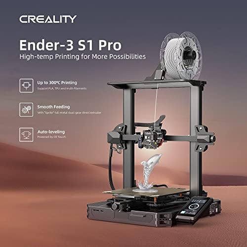 CREALITY Hivatalos Ender 3 S1 Pro 3D-s Nyomtató, 300°C-ig Magas Hőmérsékletű Fúvókák, Sprite Közvetlen Extruder, CR Érintse