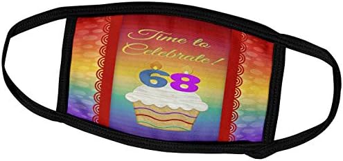 3dRose Beverly Turner Szülinapi Meghívó Tervezés - Cupcake, Gyertyák Száma, Ideje, Ünnepelni 68 Éves Meghívó - Álarcok (fm_244786_1)