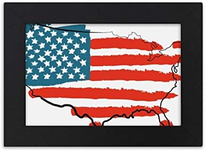 DIYthinker Stars and Stripes Amerikai Zászló Térkép Ország Asztali Képkeret Díszek Kép Art Festmény Ajándék