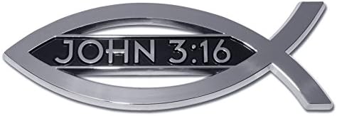 Keresztény Hal János 3:16-Os Vers Chrome Auto Jelkép