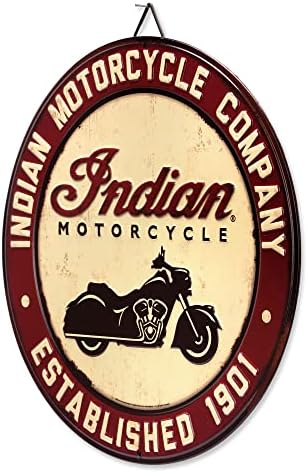Open Road Márka Indiai Motoros Társaság Kerek Fém Tábla - Klasszikus Indiai Motoros Társaság Jele a Garázs, a Műhely, vagy
