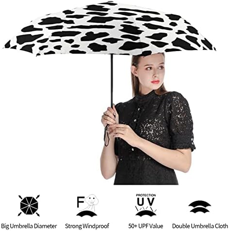Tehén Minta Esernyő Könnyű Utazási Összecsukható Esernyő 3-a Szakasz Napernyő Férfiak, Nők, Kültéri