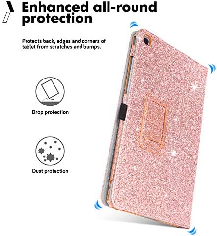 Samsung Galaxy Tab Egy 8.0 tok 2019, BENTOBEN Slim Fit Csillogó Csillogó Folio Flip PU Bőr Stylus Tartót Védő Smart Cover