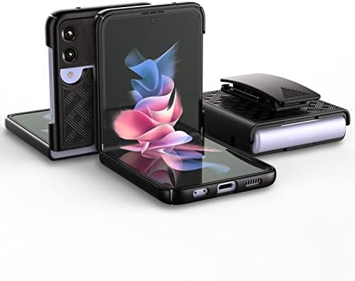 Galaxy Z Flip 3 5G az Esetben, Galaxy Z Flip 3 Tok Klip, Tekcoo [Tstraw] Kemény Héj Biztonságos Rögzítő Öv Forgatható Klip
