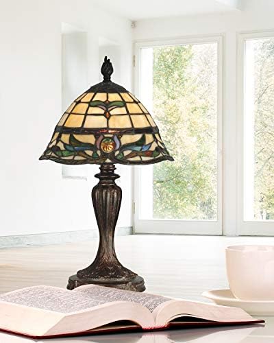 Dale Tiffany TT10087 asztali Lámpa, Fieldstone Art Glass Árnyékban Fekete, 18.50x10.25x10.25