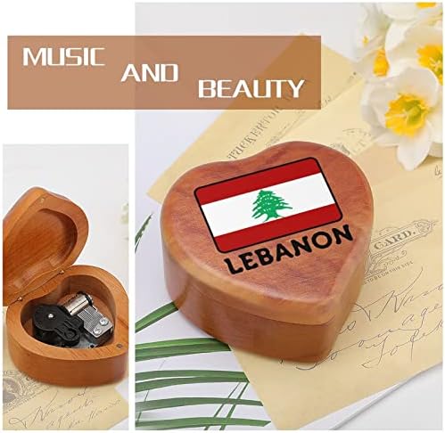 Zászló Libanon Fa Music Box Befejezés Szív Alakú Nyomtatott Zenei Dobozok Esetében Bálint születésének Évfordulója