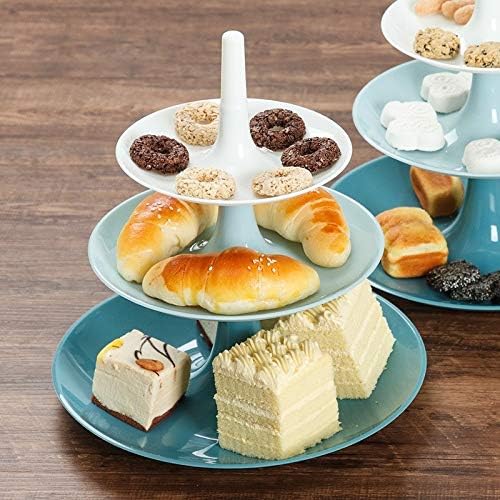 SHYPT 3 Réteg Muffin Állvány Műanyag Többszintű Fél Z Állni Desszert Torony Tálca Gyümölcs Desszert Tányér Tányér Tea Születésnapi