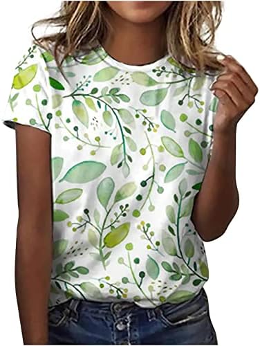 Nyáron A Nők Tshirt Legfeljebb Alkalmi, Laza Fit Trendi Aranyos Virágot Tunika Póló Rövid Ujjú T-Shirt O Nyakú Blúz Maximum