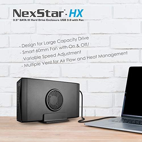 Vantec NexStar HX, 3.5 SATA III Merevlemez USB 3.0 Burkolat Ventilátor (NST-387S3-BK)