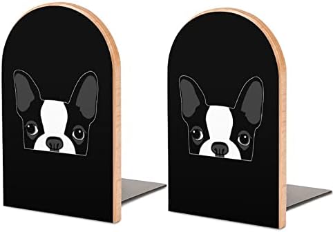Francia Bulldog Fejét Fa a Könyv végül Dekoratív Nem csúszós Könyvtámasz Asztal Polc tartó Nehéz Könyvek, Filmek