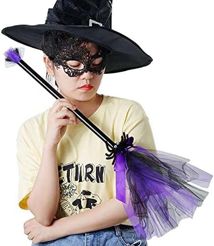 HOVEOX 3 Csomag Halloween Boszorkány Seprű Műanyag Boszorkány Seprűn 3 Színben Seprű Kellékek Cosplay Seprűnyél Halloween