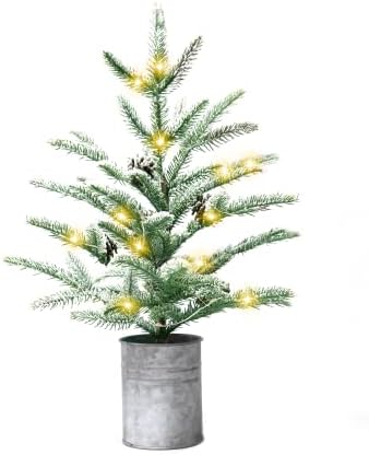 Kis karácsonyfa 24 hüvelyk Mini karácsonyfa Rusztikus Stílusú Asztali Fa 2 ft Előre világít