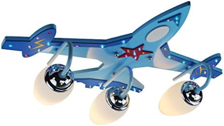 FuManLi szemvédő Gyermek Mennyezeti Lámpa Kék Fa gyerekszoba Mennyezeti lámpa,Fiú LED Szem Repülőgép Fény,Rajzfilm Tanulmány