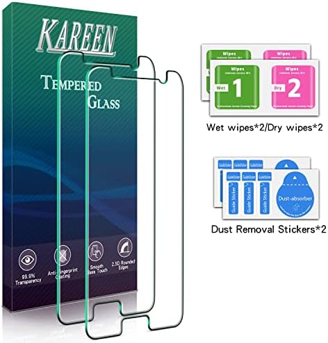 KAREEN [2-Pack] Edzett Üveg Samsung Galaxy S6 képernyővédő fólia, Anti Karcolás, Buborék Mentes, 9H Keménység, Könnyen Telepíthető