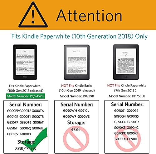 Kindle Paperwhite 4 [10 Generáció-2018]- Tartós Okos Bőr CoverFits A Legújabb Kindle Paperwhite 4