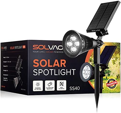 SOLVAO Napelemes Spotlámpa (Bővíthető) - Ultra Fényes, Vízálló, Kültéri LED Spot Lámpa Automatikus On/Off Funkcióval - a