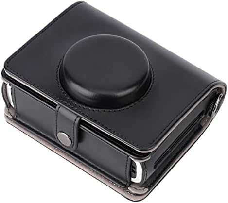 Frankmate Védő tok Kompatibilis a Fujifilm Instax Mini EVO Kamera PU Bőr Táska, Levehető vállpánt (Fekete-1)