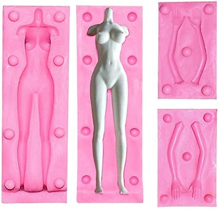 3D-s Nő Meztelen Agyag Penész Női Baba Meztelenség Meztelen Teljes Test Szilikon Formák Készlet Fondant Torta Díszítő Polimer