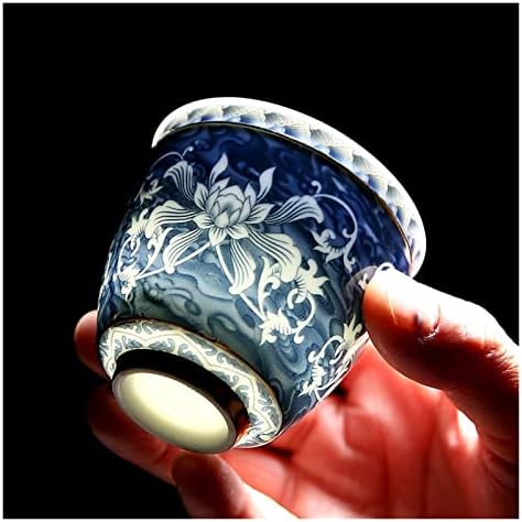 4 db/készlet vintage kézzel készített kerámia teáscsésze, kézzel festett tea tál Kínai porcelán teás készlet (Szín : A3 4db